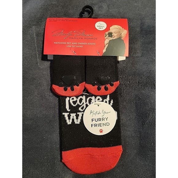 Marilyn Monroe Matching Owner and Pet Socks Red Black Love is a Four Legged Word - Picture 1 of 7